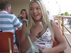 Stunning Alison Angel shows her natural boobs in public