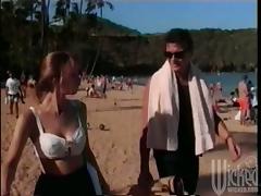 Beach Sex, Ball Licking, BBW, Beach, Beach Sex, Blowjob