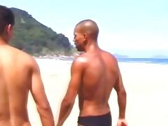Horny Latino lets a black dude pound his gay asshole in a forest