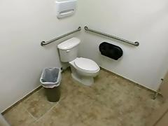 Hardcore fuck in a public toilet