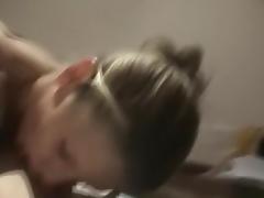 I fuck her and teen does blowjob