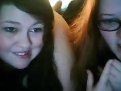 two overweight corpulent lesbo beauties showing off stripped on livecam