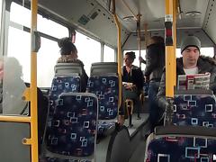 Bus, Bend Over, Blowjob, Bus, Couple, Cowgirl