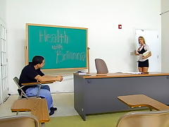 Missionary, Blonde, Blowjob, Boobs, Classroom, College