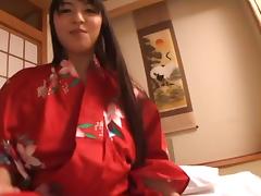 Hot mature Asian babe in kimono gets a hard fucking